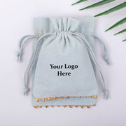 Pack of 100 Light Grey Custom Jewelry Packaging Pouch, Designer Bottom Lace
